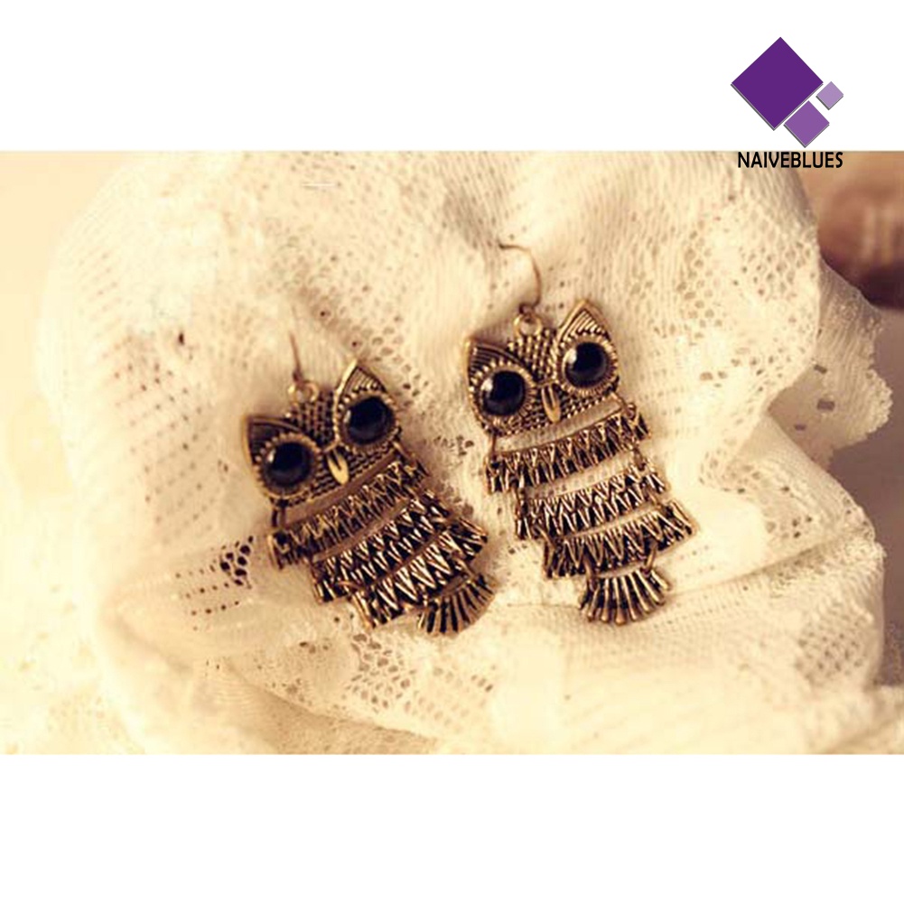 Anting Menjuntai Bentuk Hewan Burung Hantu Gaya Vintage Retro Untuk Wanita