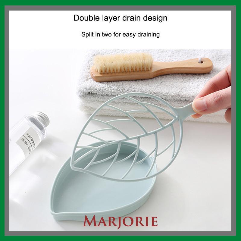 Kotak Sabun Daun Kreatif Kamar Mandi Gratis Punch Suction Cup Toilet Drain Soap Rack-MJD