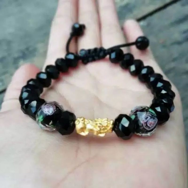 Gelang kristal baby jilin pixiu naga emas hongkong HL 24karat ASLI