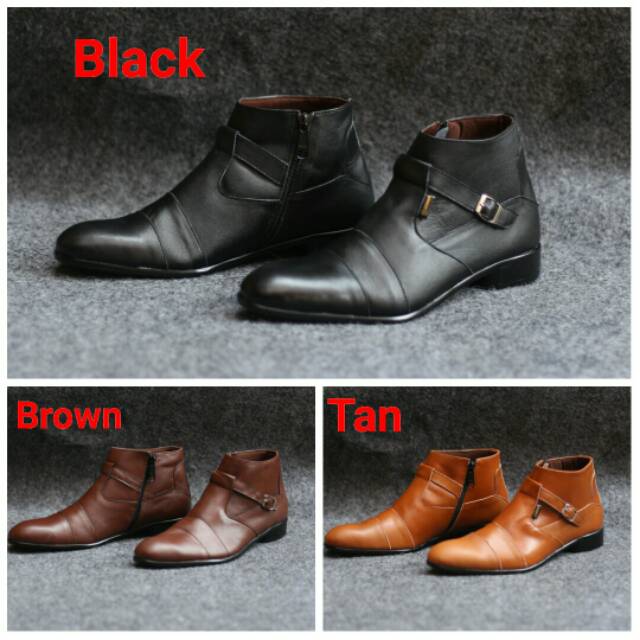 SEPATU BOOT SEMI FORMAL KULIT ASLI