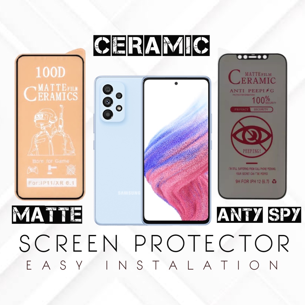 Tempered Glass Ceramic Matte Vivo Y11 Y12 Y12i Y15 Y17 Y19 Screenguard Antigores Anti Spy Privacy PL