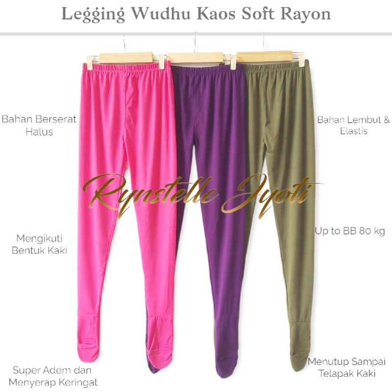 Legging Wudhu Jumbo kaos soft rayon rynstelle