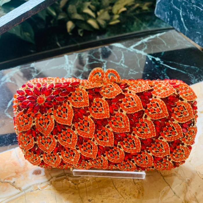 ROSSINI-Tas pesta swarovski / Clutch swarovski / Tas swarovski Merah B