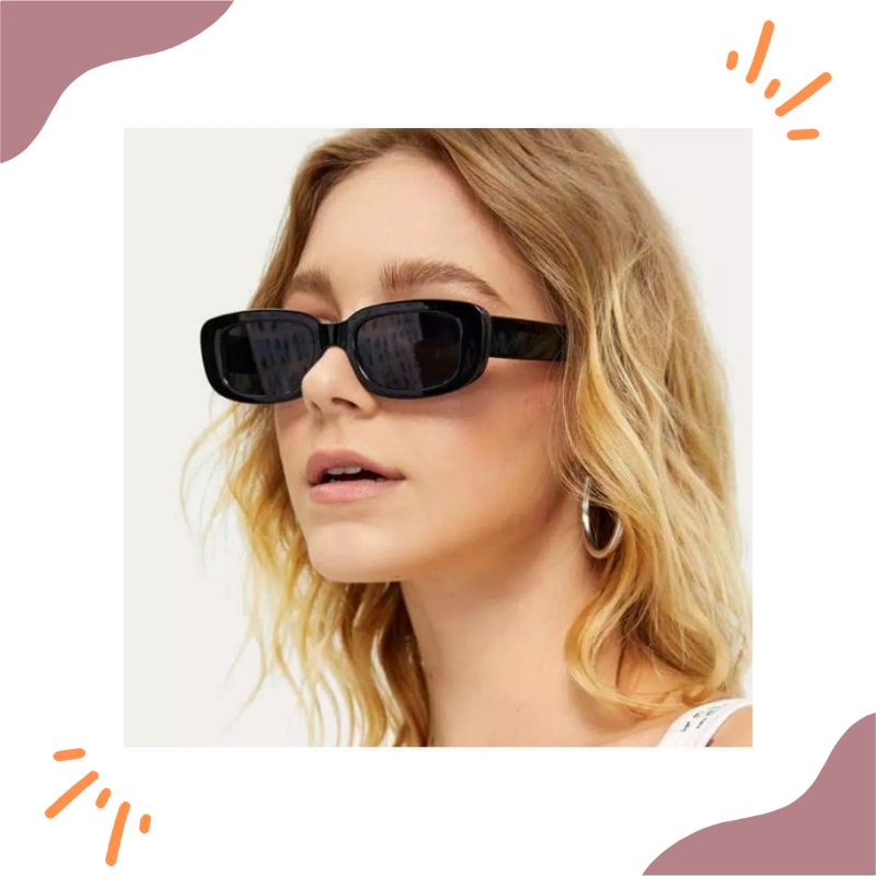 KACAMATA HITAM INS FASHION KACAMATA HITAM RETRO GAYA SUNGLASSES WOMEN ADUDU HITAM/ PUTIH