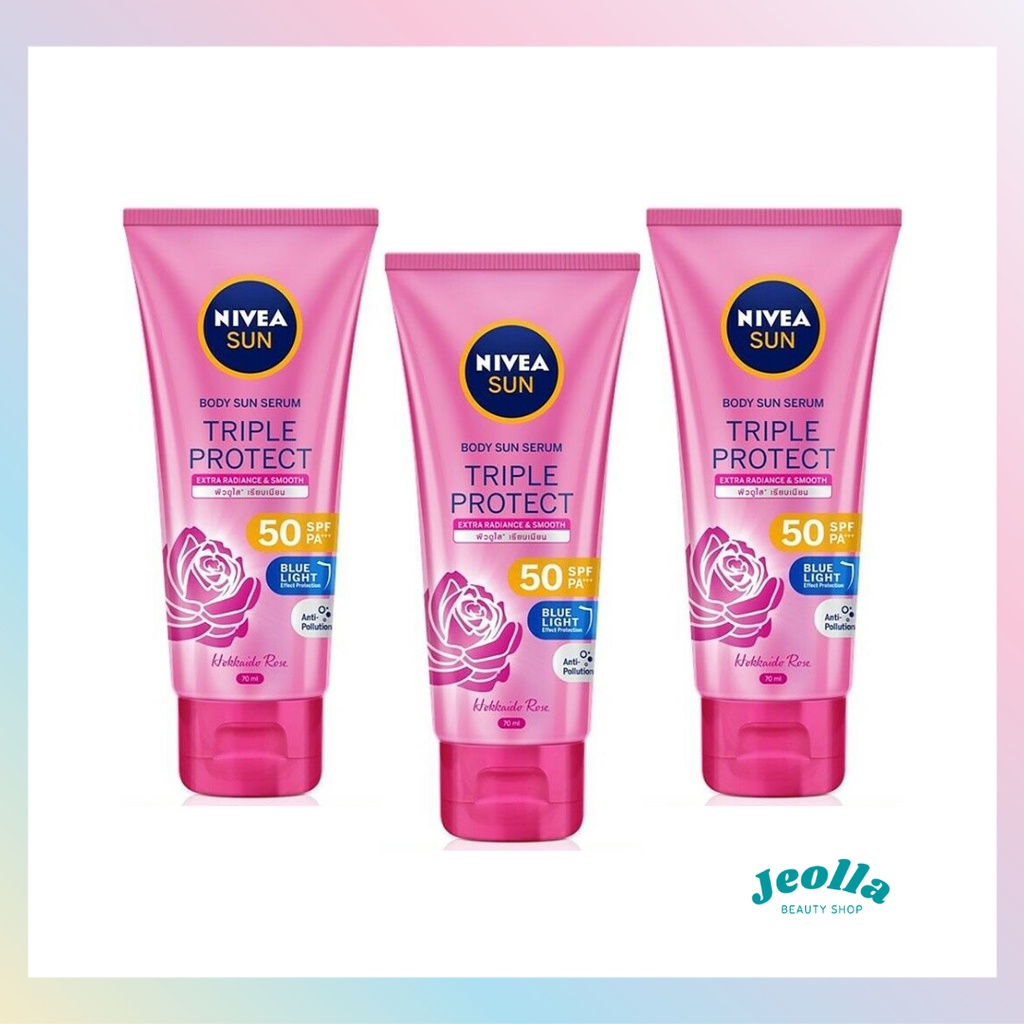 NIVEA SUN Body Sun Serum Triple Protect Extra Radiance &amp; Smooth Hokkaido Rose 180ml