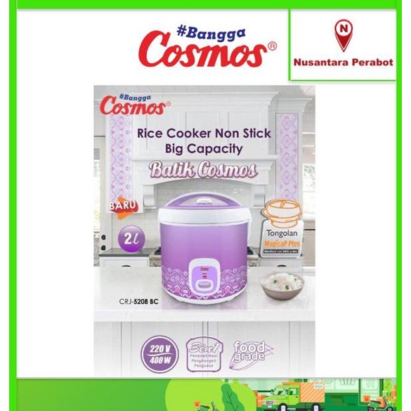 Cosmos Crj-5208 Bc Magic Com / Rice Cooker Batik 2 Liter Adjzplxxa6