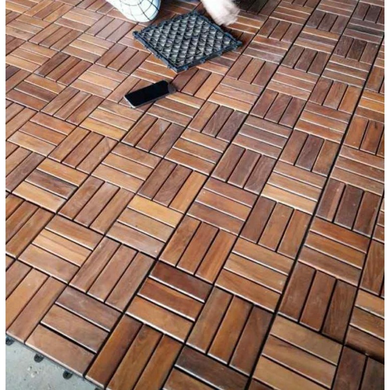 LANTAI KAYU JATI atau parquet lantai jati