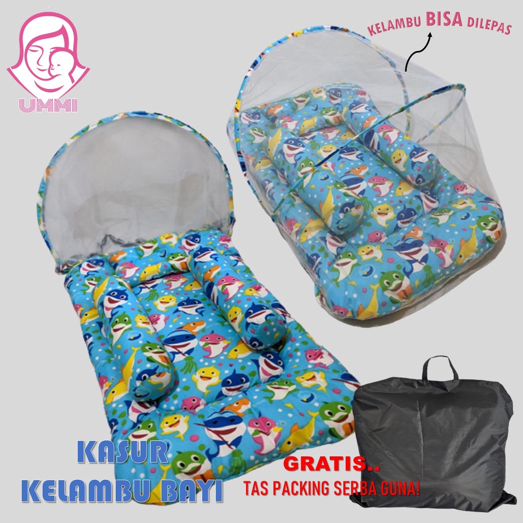 (PREMIUM) KASUR KELAMBU BAYI / KASUR LIPAT BAYI / KASUR BAYI KARAKTER > KELAMBU BISA DILEPAS