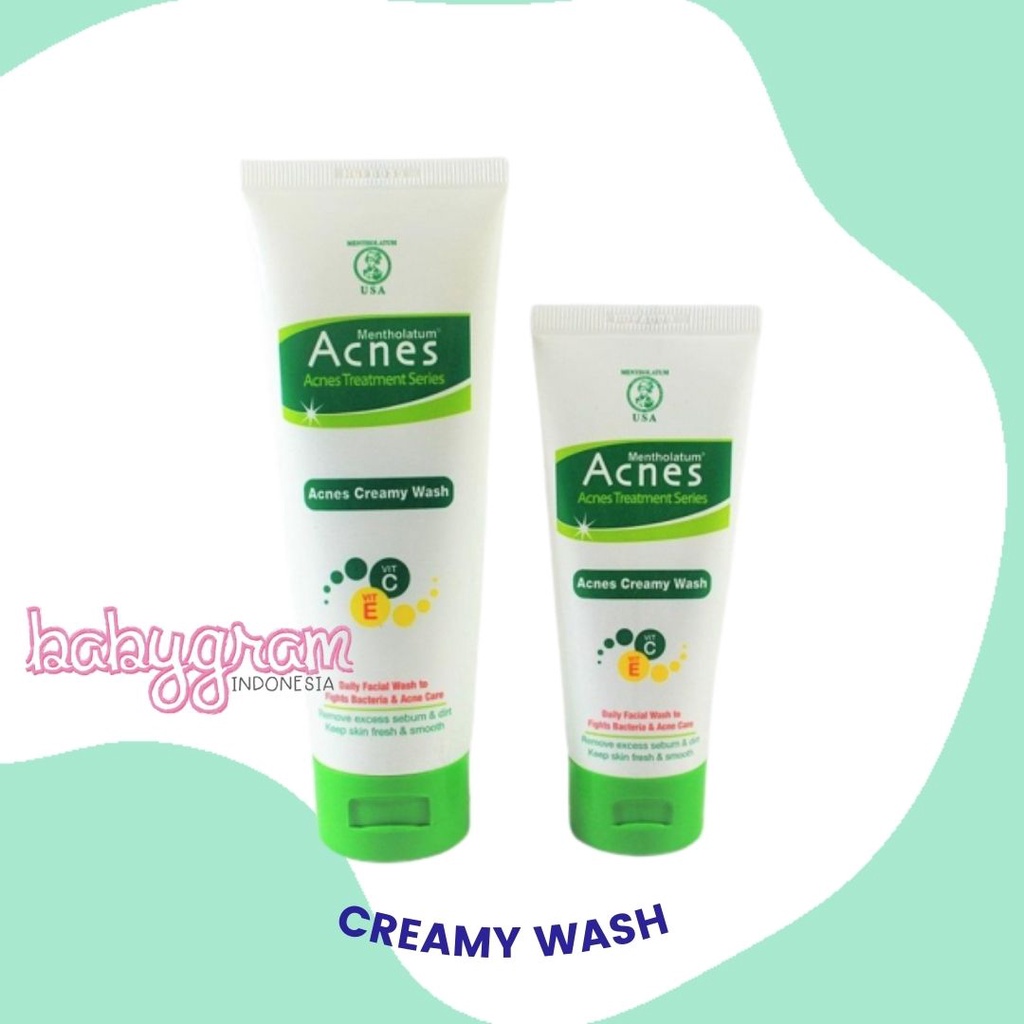 ORIGINAL Acnes Creamy Wash 50g / 100g Sabun cuci muka wajah anti jerawat Oily Rohto