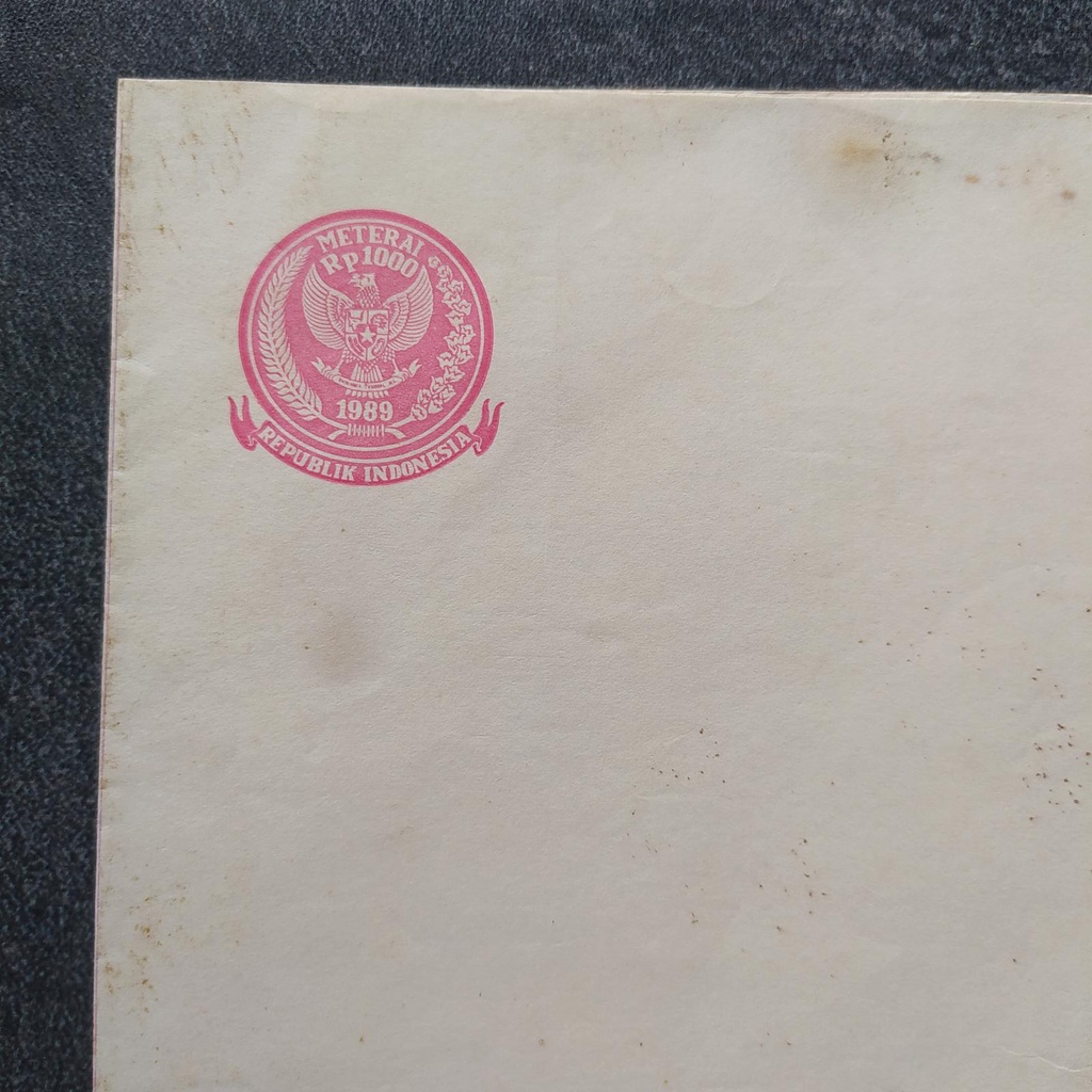 

Kertas Segel Rp 1000 Tahun 1989 Double