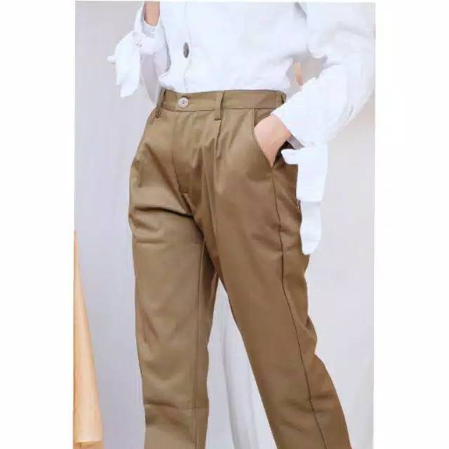 TERLARIS CELANA BAGGY PANTS CARAMEL  AMERICAN DRILL 