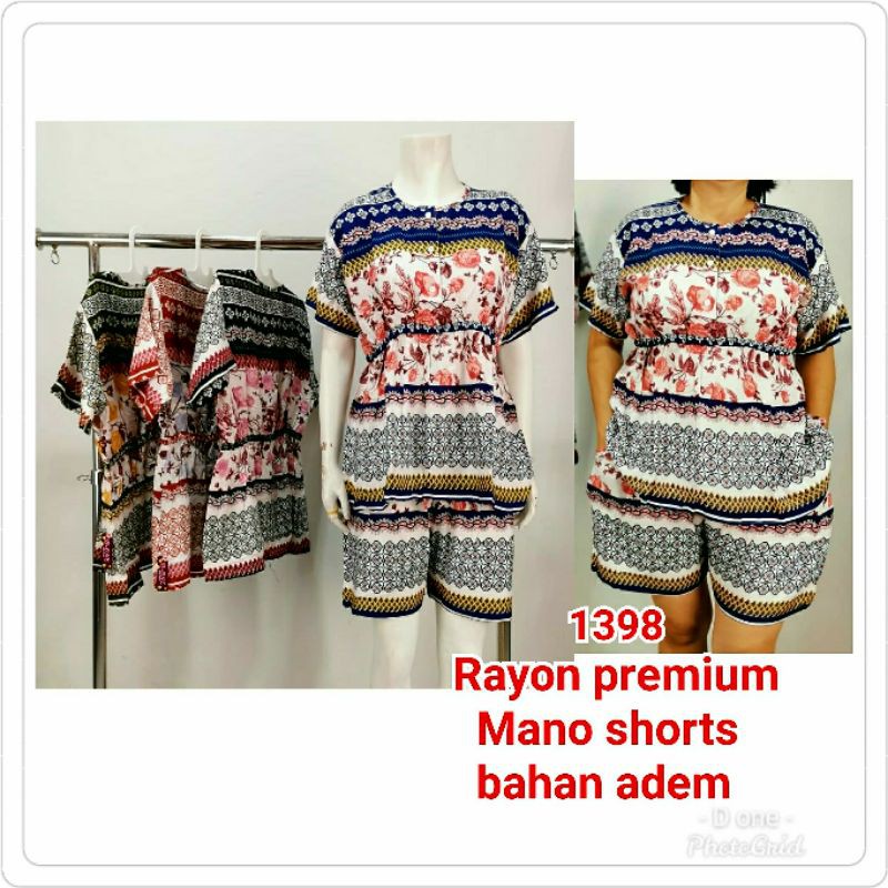 Babydoll rayon shorts pinggang karet/ manohara