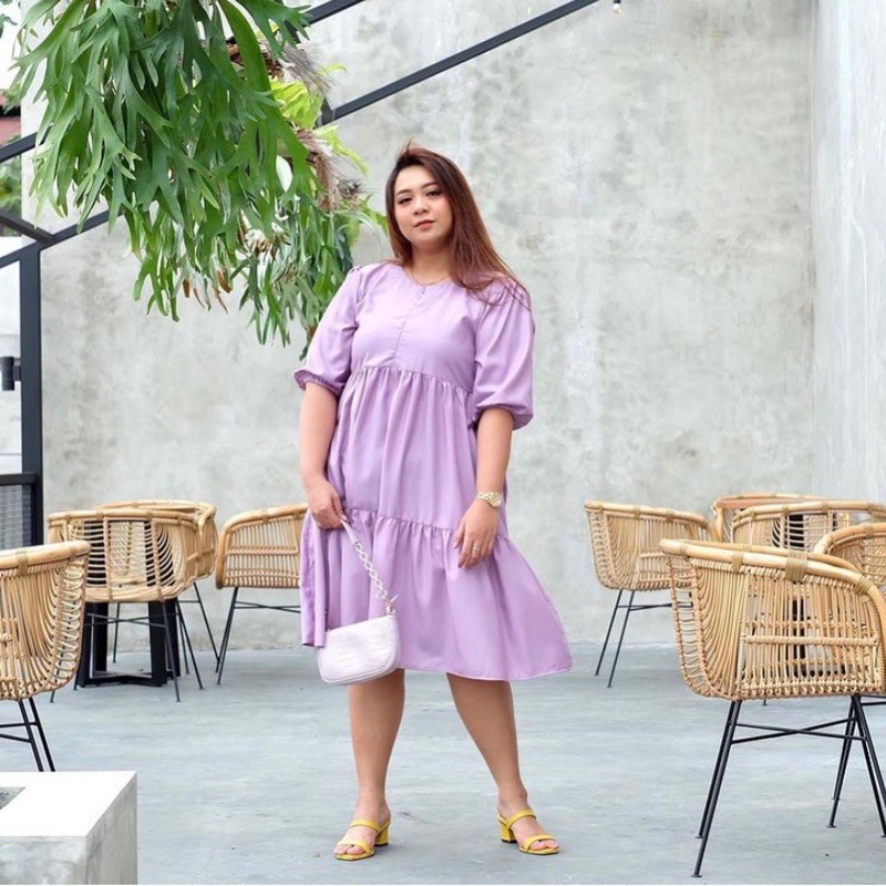 JEVA DRESS LILAC BAJU PESTA BIGSIZE JUMBO XL XXL XXXL XXXXL FREE ONGKIR