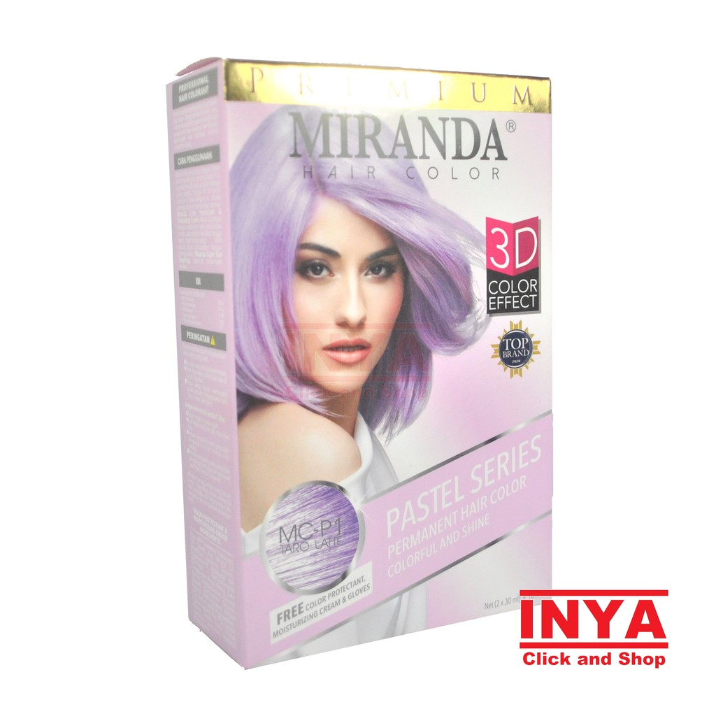 MIRANDA PASTEL SERIES MC-P1 TARO LATTE 2x30ml+10ml - Semir Rambut - Pewarna Rambut