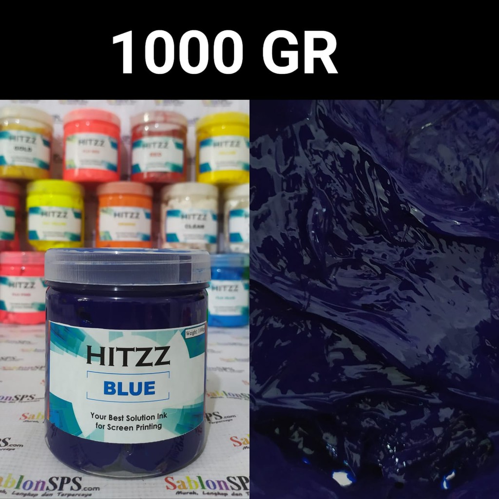 TINTA PLASTISOL BIRU DISTRO CLOTHING 500GR HITZZ