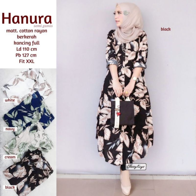 HANURA LONG TUNIK SEMI GAMIS BY CLASSYKEYS