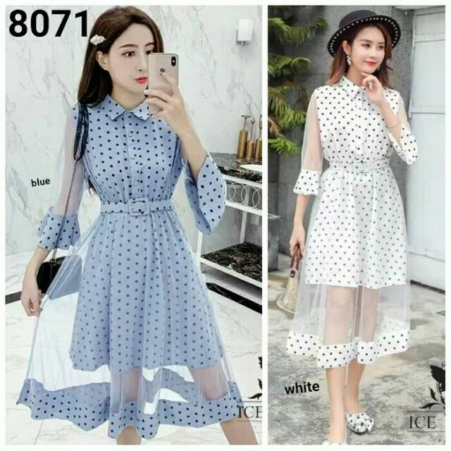 Dress polkadot import longdress