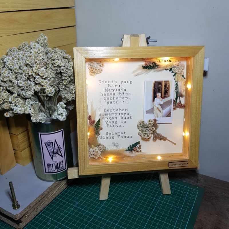 Frame 3D Custom | Frame 3D Led | flower in Frame | Kado Wedding | Kado Ulangtahun