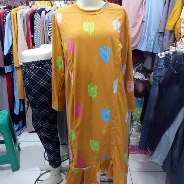 Tunik busui friendly bukaan kiri kanan ruffle babyterry impor