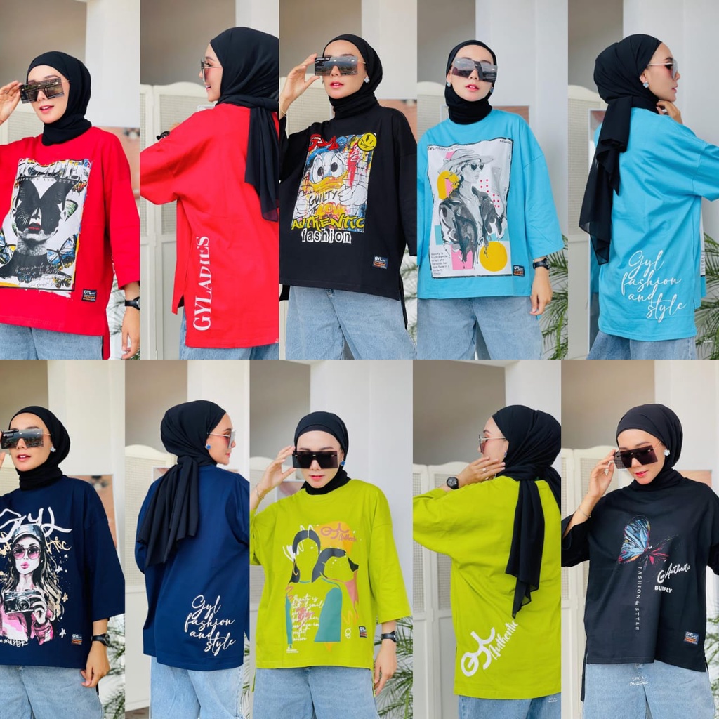 atasan KAOS OVERSIZE TERBARU _GYL kaos oblong wanita