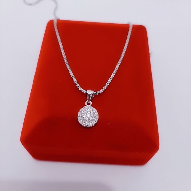 KALUNG ANAK KOIN MOUSE PERAK 925 LAPIS EMAS PUTIH /PERHIASAN SILVER WANITA / PERAK ASLI /K769