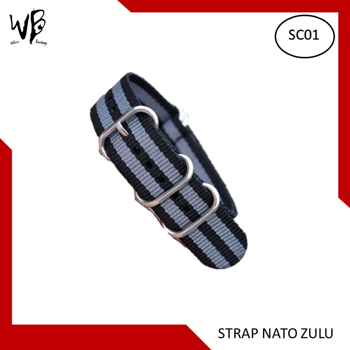 Nato strap tali jam tangan 20mm 22mm 24mm