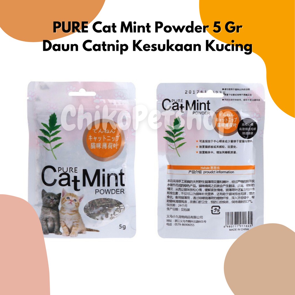 PURE Cat Mint Powder Hahale Daun Catnip Kesukaan Kucing 5 Gr