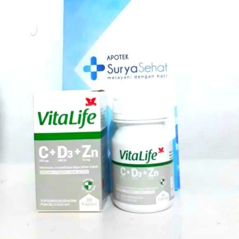 Vitalife C-500 / Vitalife CDZ 1 botol isi 30 kapsul Vitamin C 500mg