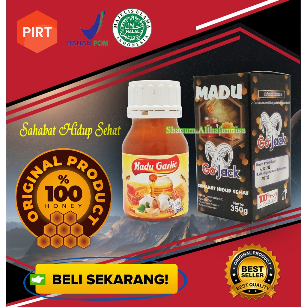

MADU GARLIC BAWANG PUTIH GO JACK 350 GRAM / MENCEGAH DAN MENGOBATI BATUK FLU MEMBANTU PEMULIHAN PENYAKIT