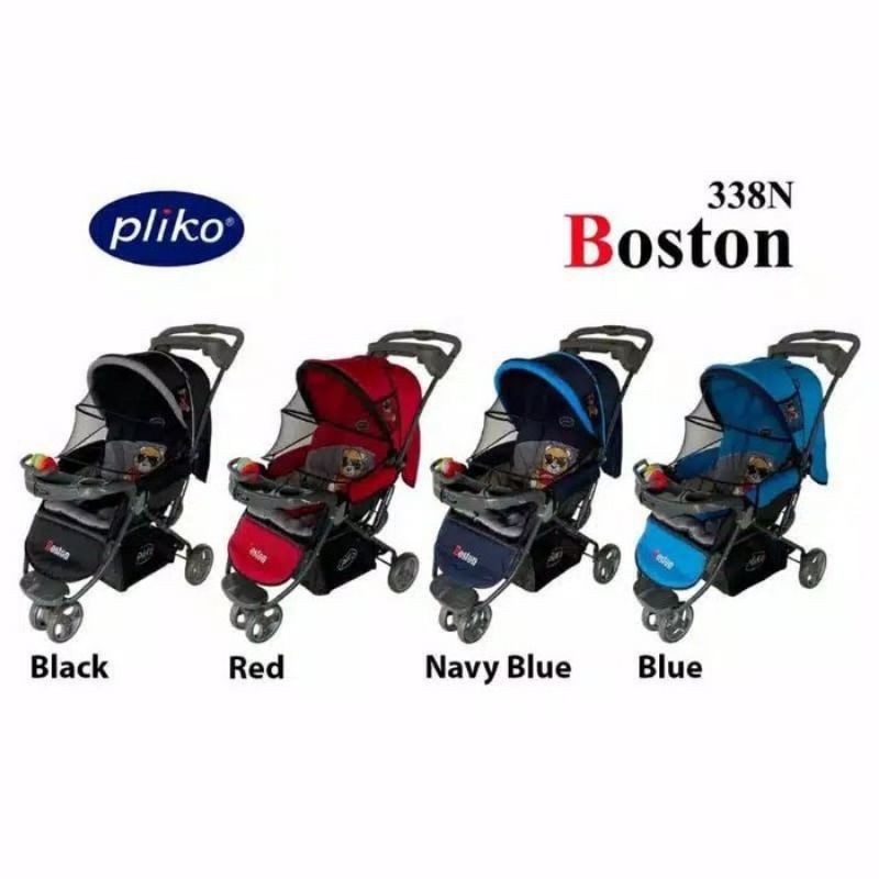 Stroller Pliko Boston - Perlengkapan Travelling bayi  roda 3