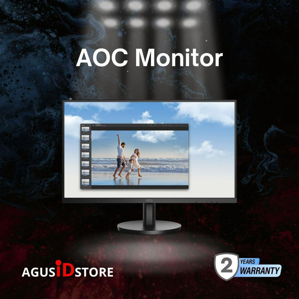 Cicilan 0% - Monitor AOC 22B3HM 22&quot; LED VA FHD 75Hz 4ms VGA HDMI Frameless - 22B3HM