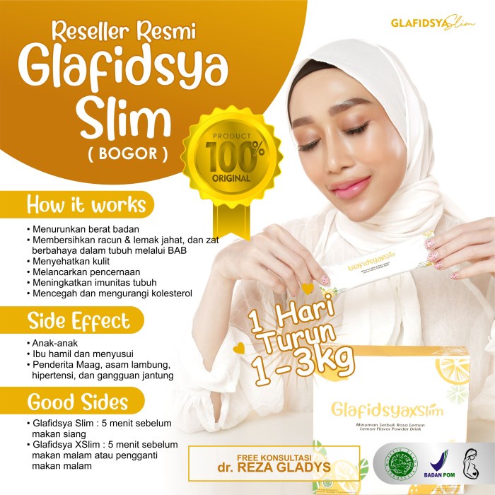 DISKON - (BISA COD) GLAFIDSYA SLIM &amp; GLAFIDSYA XSLIM 1 PAKET - 1/2 PAKET