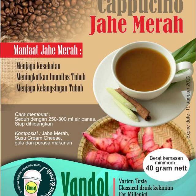 

Capuccino Jahe Merah Vandol