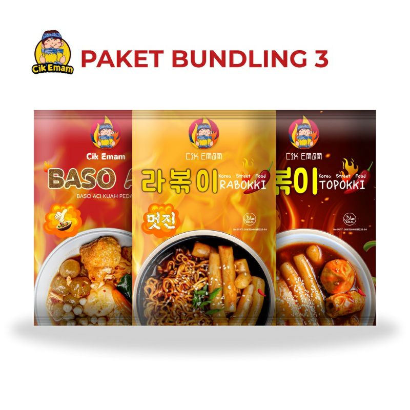 

PAKET BUNDLING 3 Rabokki Topokki Baso Aci 3 Pcs Ramen Tteokbokki Tteokpokki Boci Pedas Gurih Pedas Sambal Gochujang Termurah