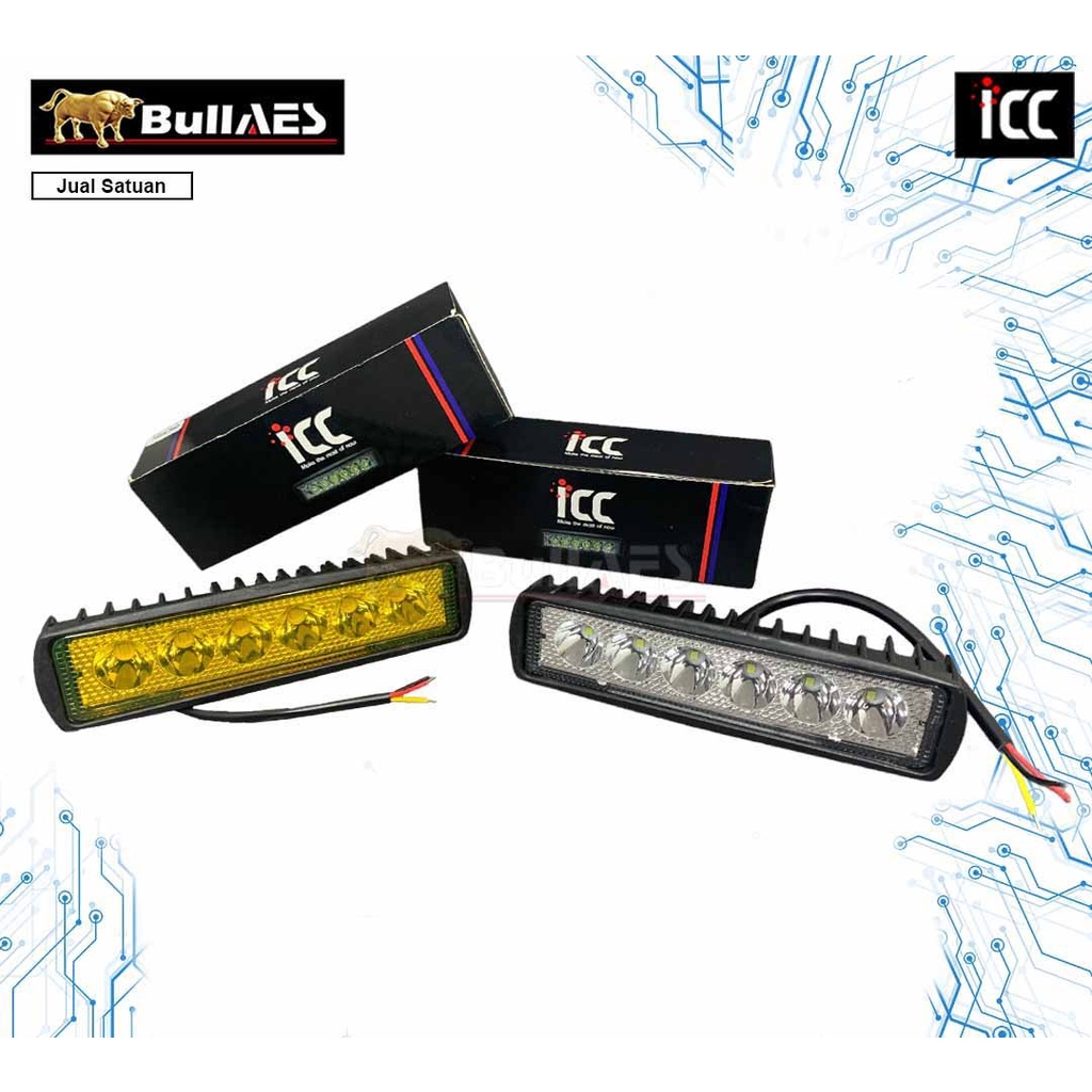LAMPU TEMBAK LED 6 MATA LURUS TEBAL CWL 3030 Led Bar GRADE B MERK ICC I LAMPU SOROT LED SKU-2577