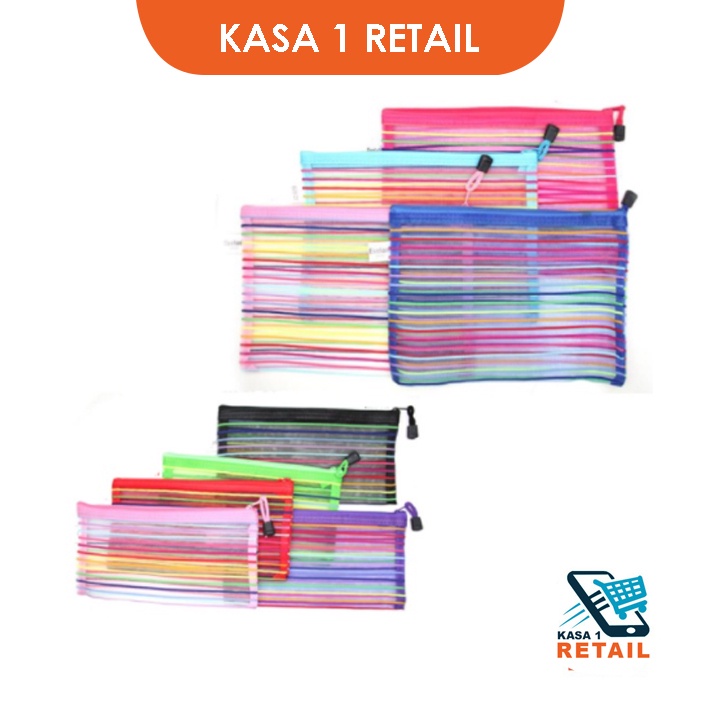 

Tempat Pensil Pocket Bening Transparan Pakai Resleting Bagus