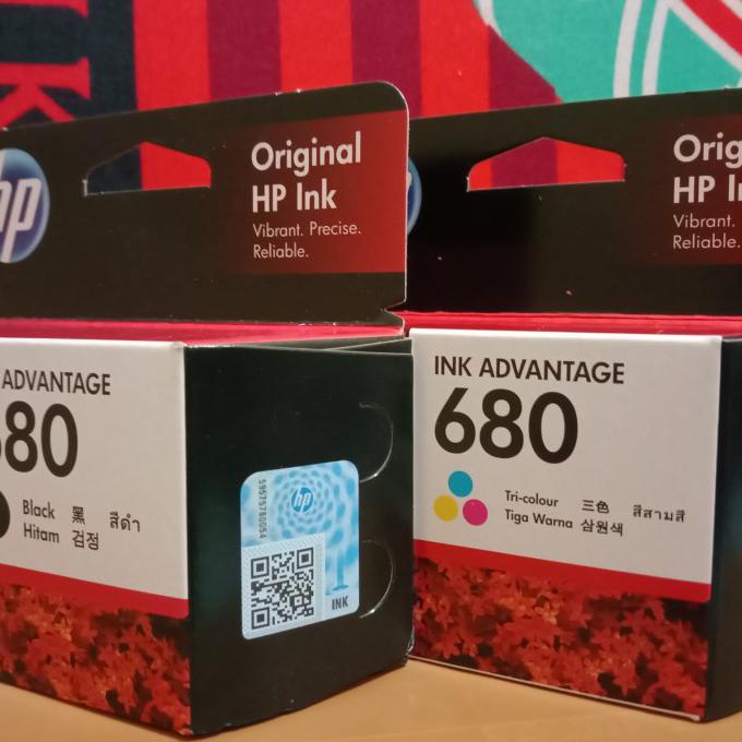 Tinta Cartridge Hp 680 Black And Color 1 Set Original 1115, 1118, 2135