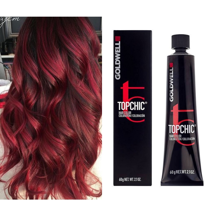 Goldwell Topchic Hair Color 60ml &amp; Oxydant 120ml Kode 7RR