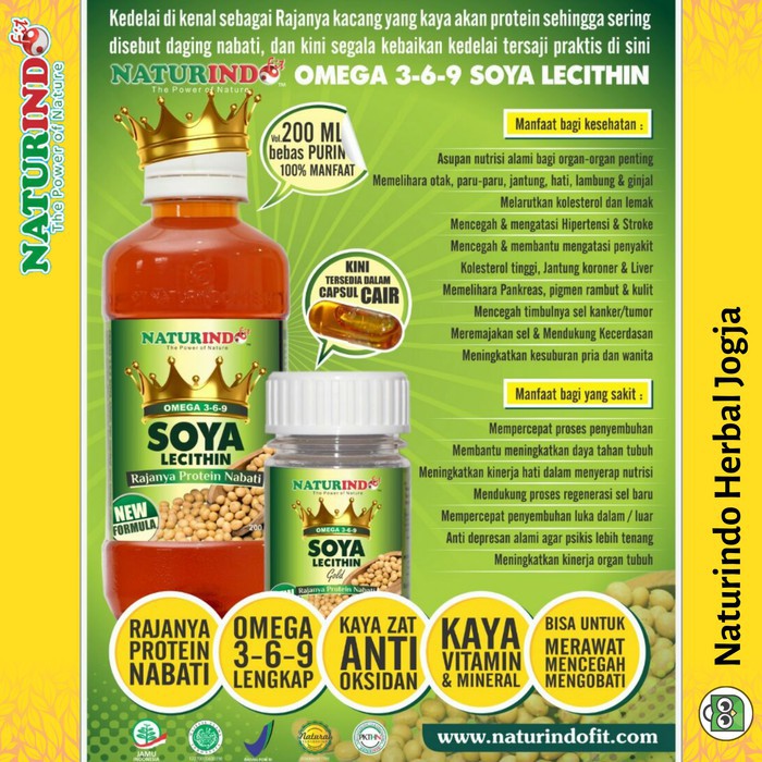 Herbal Nutrisi Otak Anakdan Dewasa Obat Herbal Soya Lecithin Gold Naturindo Omega 3 6 9 Shopee Indonesia