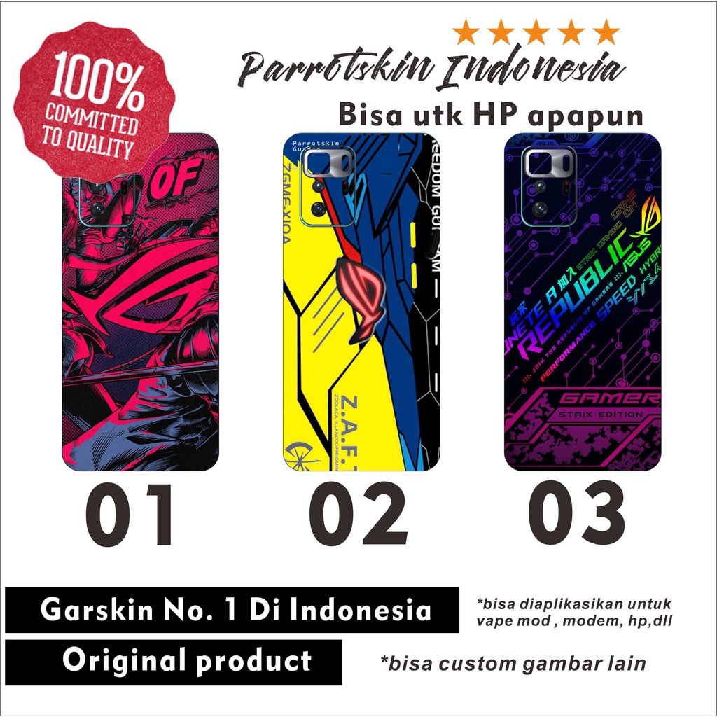 Garskin Xiaomi Redmi Mi 9 10 11 lite Pro mi10t dll ROG style all type