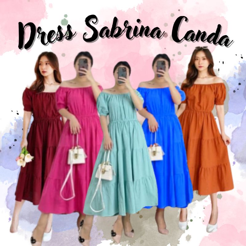 DRESS PANTAI / DRESS SABRINA CANDA OFF SHOULDER / KOREAN VINTAGE LONGDRESS RAYON FIT TO XL