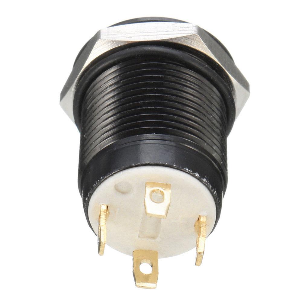 Suyo 12mm Push Button Gadget 12V 4Pin Saklar Momentary Hitam
