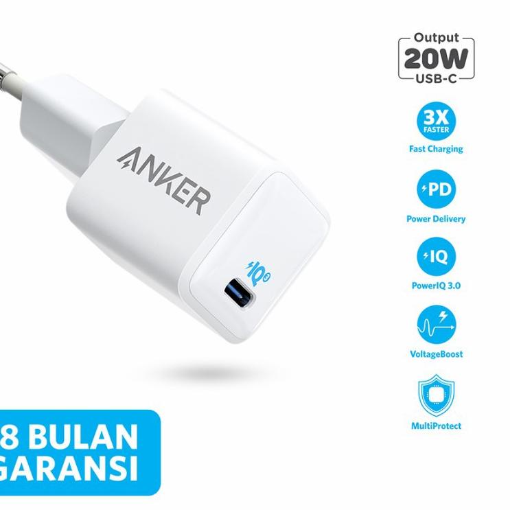 Ready Stock Anker Powerport III Nano 20W Fast Charger USB-C Compact WALL CHARGER ,,