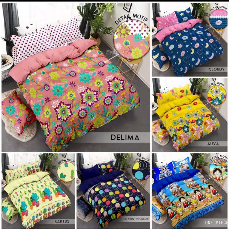 sprei karakter bahan katun halus uk 180 x 200 MOTIF SEMUA READY