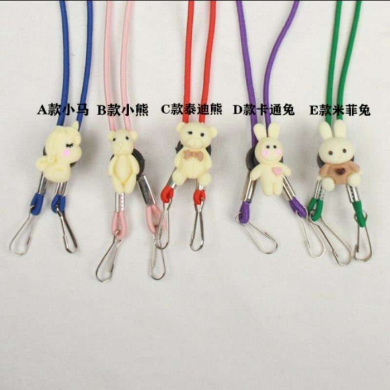 Tali Masker Anak Elastis Hijab Konektor 2 in 1 Import Strap Kalung Unicorn Kelinci Beruang Lucu