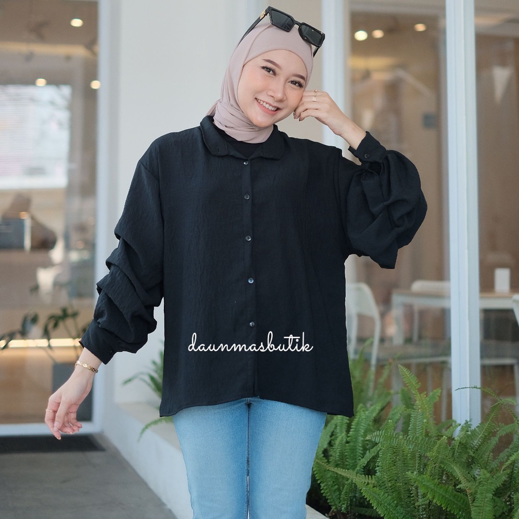 1KG MUAT 5PCS | SYANAZ TOP BLOUSE AKSEN TANGAN CUBIT HITS OOTD SELEBGRAM FASHION GROSIR WANITA