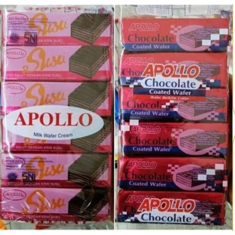 

Wafer apollo bungkus varian susu dan choco