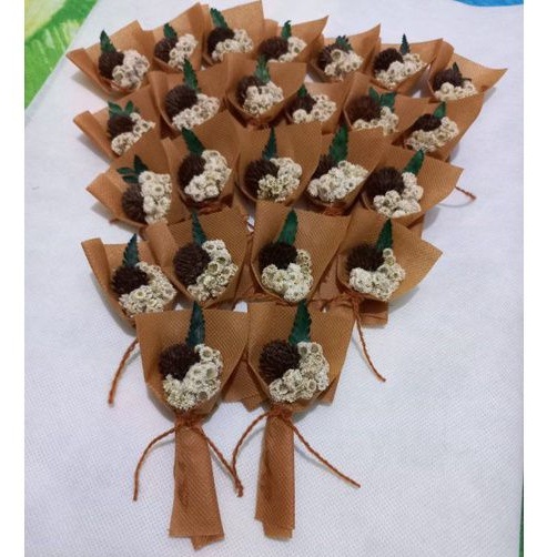Mini Bucket Bunga Edelweis Pompom Kering
