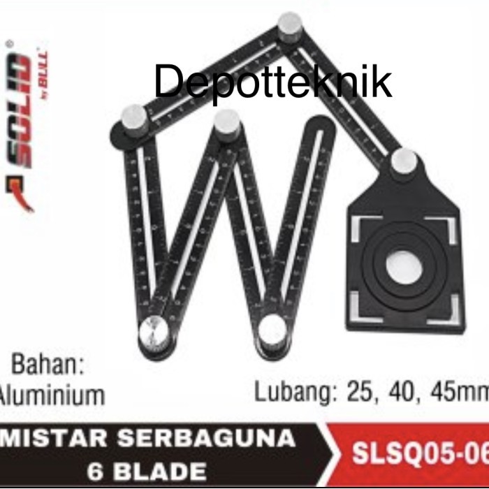 

By15 Penggaris siku lipat ukur 6 sisi angleizer hole sudut angle size 25 best seller
