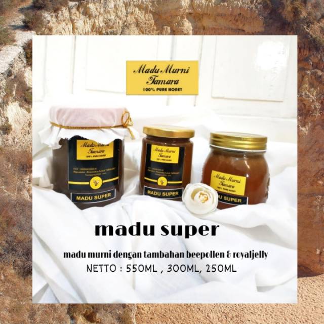 

Madu super madu + beepollen + royal jelly 250ml